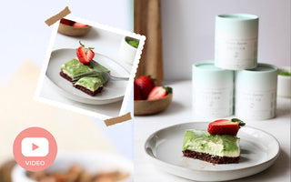 Matcha Chocolate Cheesecake Bars (Video Recipe) - Match(a) Made in Heaven! Show Your Love with Matcha this Valentine