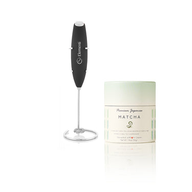 Premium Japanese Matcha with Black Electric whisk by Japanese Green Tea Co.