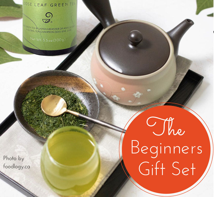 The Beginner Gift Set - Premium Japanese Green Tea and Japanese Tokoname Kyusu Teapot
