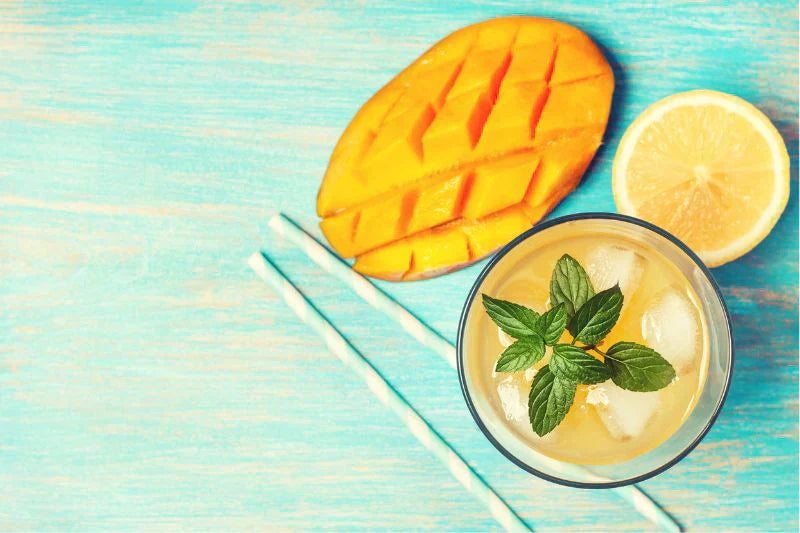 Fresh Healthy Recipe - Mango Bubble Tea with Green Tea