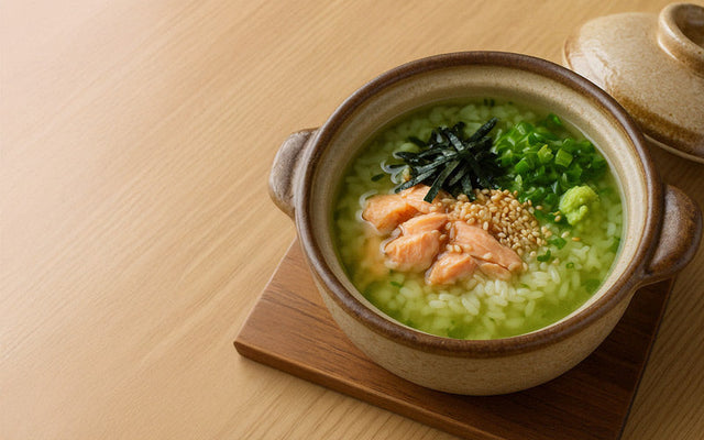 Genmaicha Chazuke with Grilled Salmon (Donabe Style)