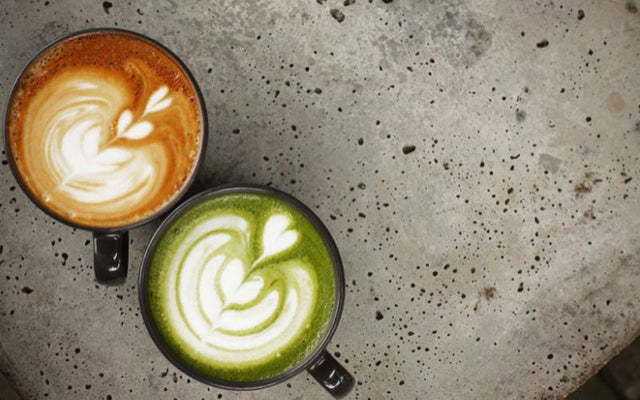 Which beverage contains more fat, tea or coffee?