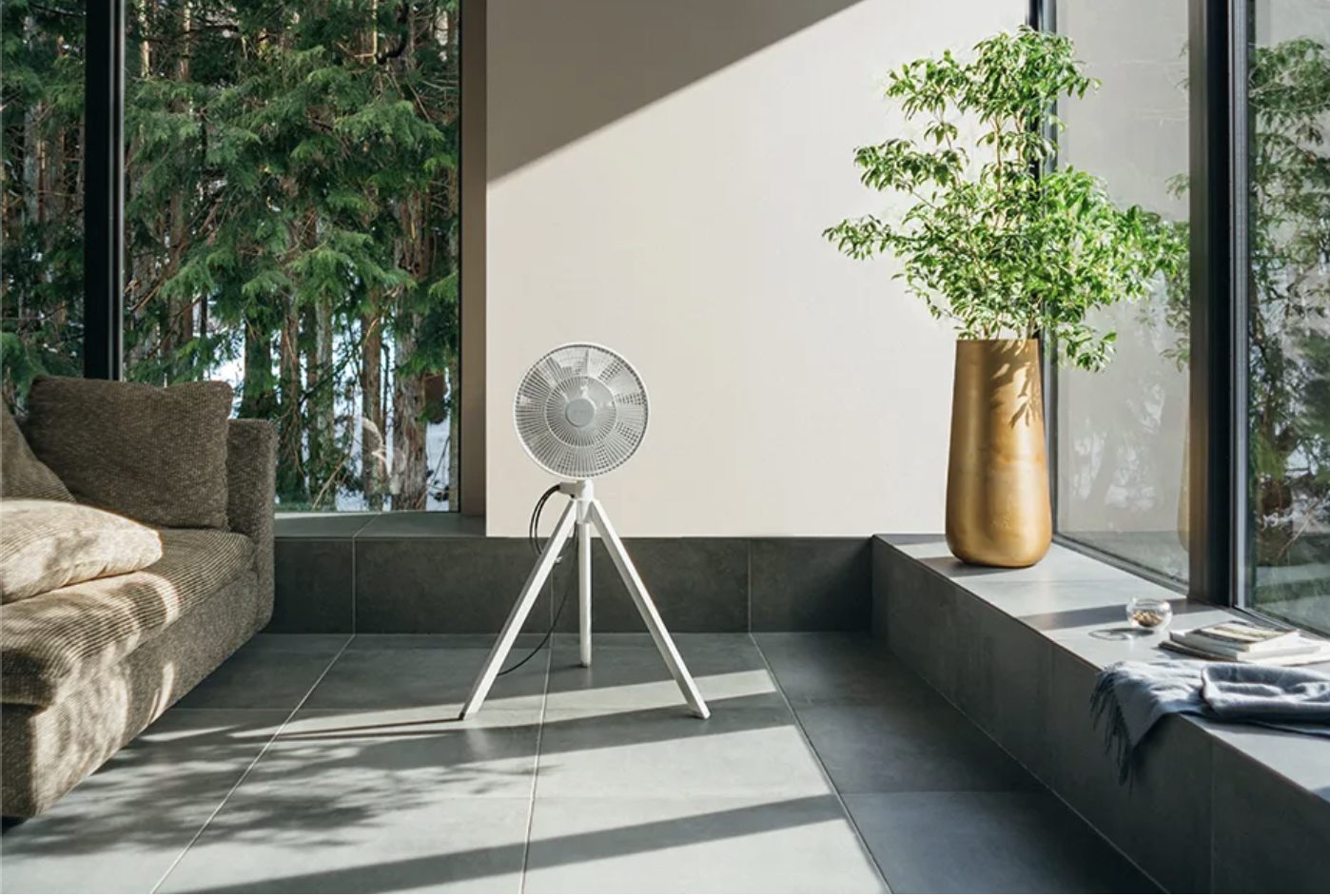 BALMUDA NatureWind Studio fan in a living room