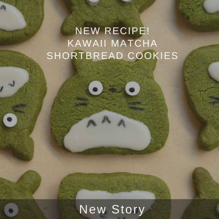 Kawaii Matcha Shortbread Cookies 