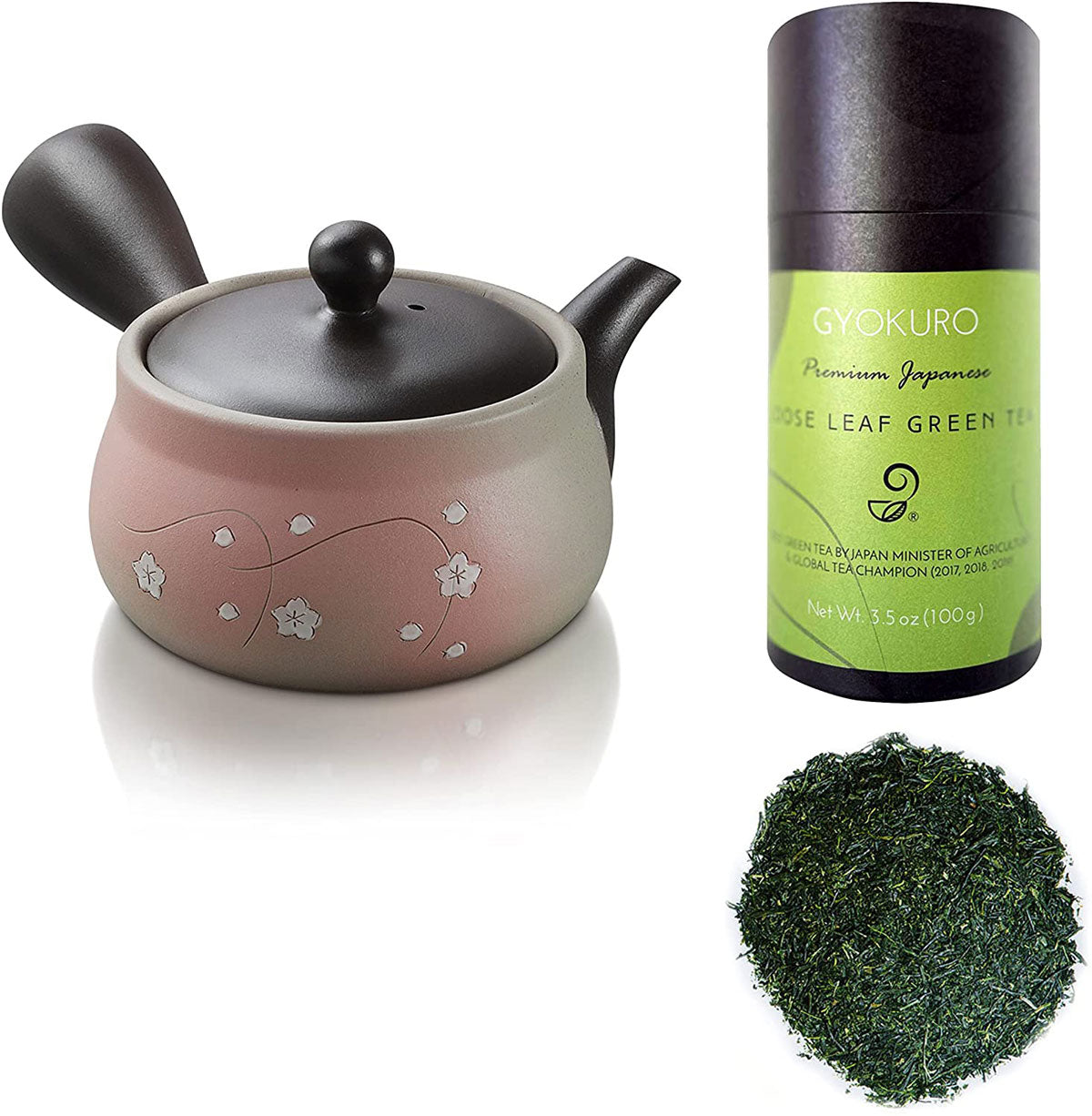 The Beginner Gift Set - Premium Japanese Green Tea and Japanese Tokoname Kyusu Teapot