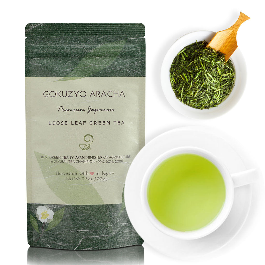 Gokuzyo Aracha Japanese Green Tea 100g (3.5 Oz) Package 