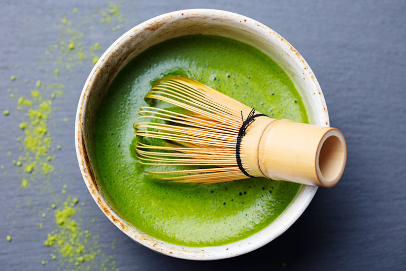 Premium Japanese Powdered Green Tea and Matcha Chasen Whisk Set
